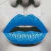 Aesthetic Blue Lips Diamond Paintings