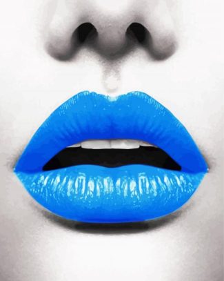 Aesthetic Blue Lips Diamond Paintings