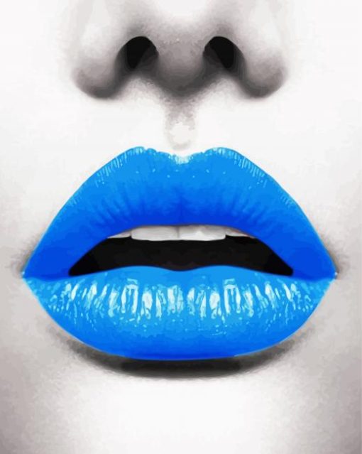 Aesthetic Blue Lips Diamond Paintings