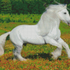 Aesthetic White Friesian Horse Diamond Paintings