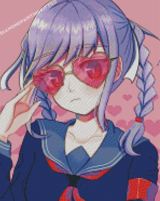 Anime Girl With Heart Glasses Diamond Paintings
