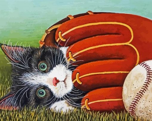 Baseball Cat Diamond Paintings