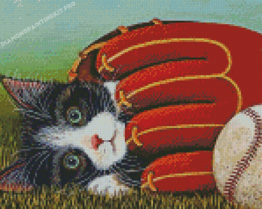 Baseball Cat Diamond Paintings