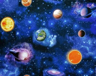 Beautiful Space And Planets Diamond Painting