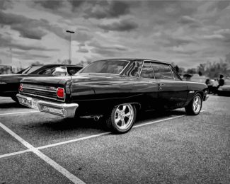 Black And White 65 Chevelle SS Diamond Paintings