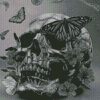 Black And White Butterfly And Skull Diamond Painting