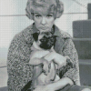 Black And White Elaine Stritch And Dog Diamond Painting