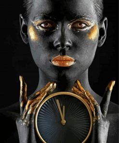 Black Golden Lady Diamond Paintings