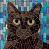 Black Mosaic Cat Diamond Paintings