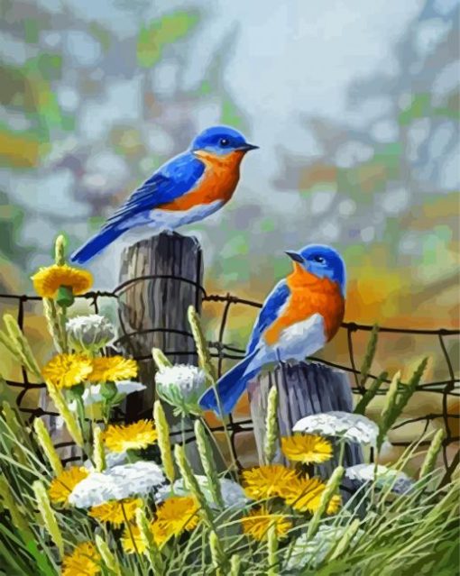 Blue Birds Diamond Painting