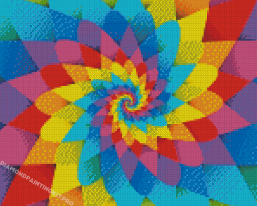 Bright Rainbow Spiral Psychedelic Diamond Paintings