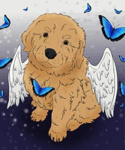 Brown Angel Puppy Diamond Painting