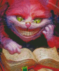 Cat Enjoying Reading Book Diamond Painting