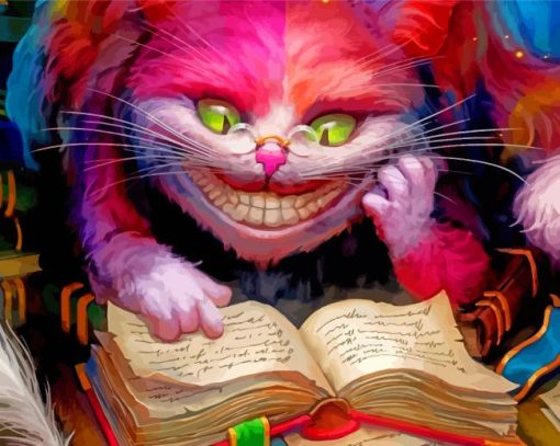 Cat Enjoying Reading Book Diamond Painting