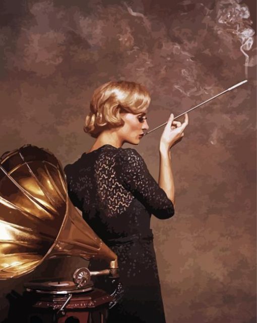 Classy Woman With Cigarette Holder Diamond Painting