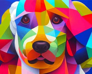 Colorful Cubism Dog Diamond Paintings