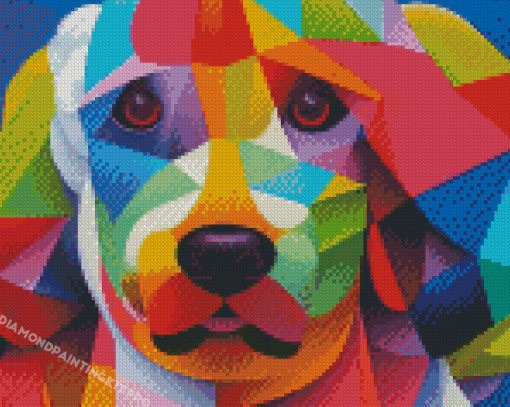 Colorful Cubism Dog Diamond Paintings