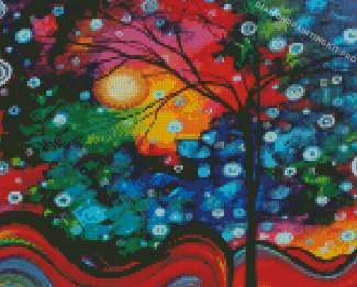 Colorful Tree Branches Diamond Paintings