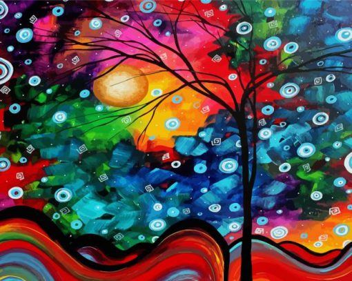 Colorful Tree Branches Diamond Paintings