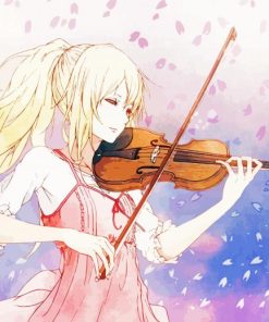 Cute Anime Girl Playing Violin Diamond Painting