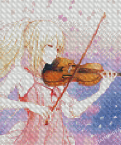 Cute Anime Girl Playing Violin Diamond Painting