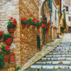 Flowering Old Streets Italy Diamond Paintings