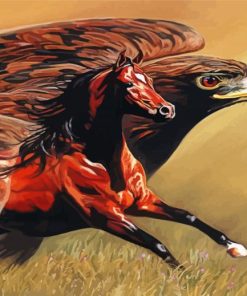 Horse With Eagle Bird Diamond Painting