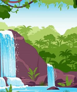 Jungle Waterfall Diamond Painting