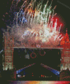London Olympics Tower Bridge Fireworks Diamond Paintings