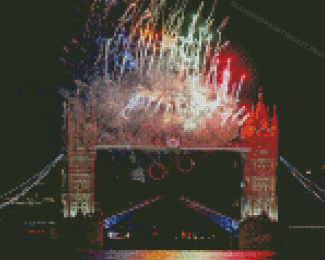 London Olympics Tower Bridge Fireworks Diamond Paintings