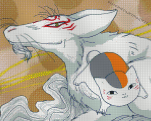 Nyanko Sensei With White Fox Diamond Paintings