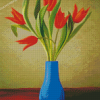 Orange Tulips Vase Diamond Paintings