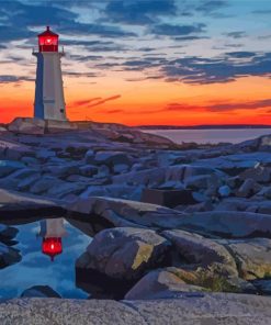 Peggys Cove Sunset Diamond Painting