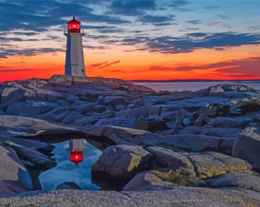 Peggys Cove Sunset Diamond Painting