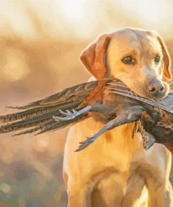 Pheasant Hunting With Puppy Diamond Painting