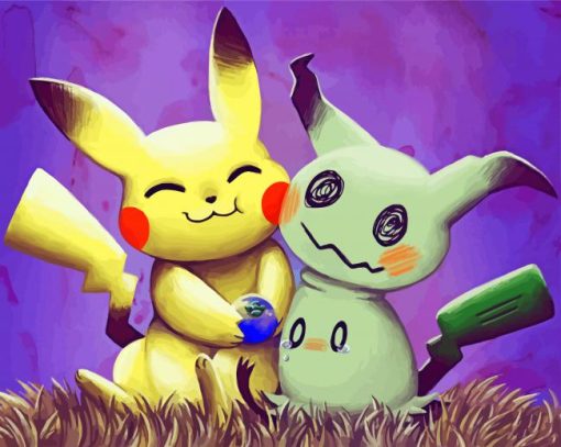 Pikachu And Mimikyu Diamond Painting