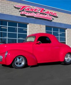 Red Willys Coupe Diamond Paintings