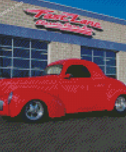 Red Willys Coupe Diamond Paintings