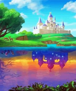 Reflection Castle Landscape Diamond Painting