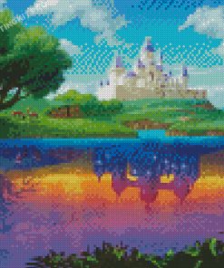 Reflection Castle Landscape Diamond Painting