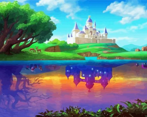 Reflection Castle Landscape Diamond Painting