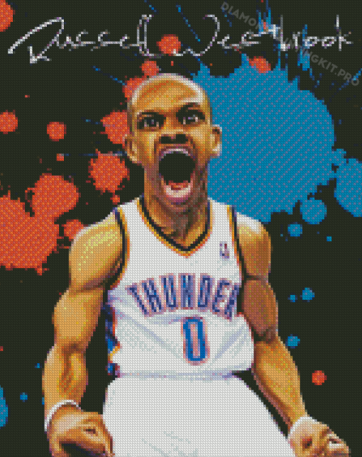 Russell Westbrook Caricature Diamond Painting