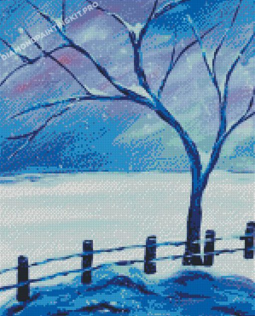 Snow Tree Branches Diamond Painting