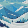 Snowy Mountains Cartoon Landscape Diamond Paintings