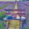 Teddy Bears In Lavender Field Diamond Painting