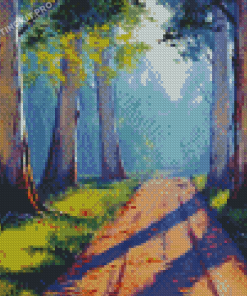 Trees Road Diamond Painting