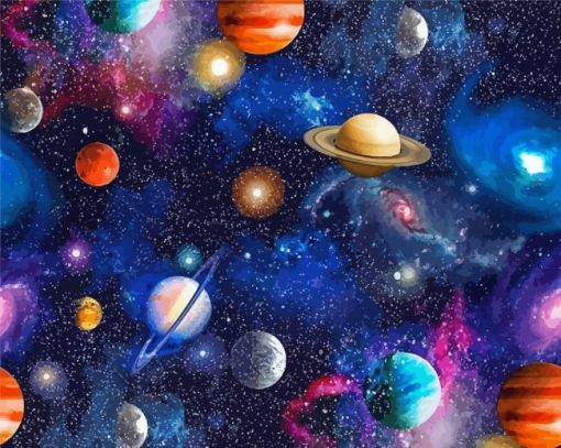 Universe Space And Planets Diamond Painting