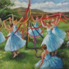 Vinatge Maypole Dancers Diamond Painting