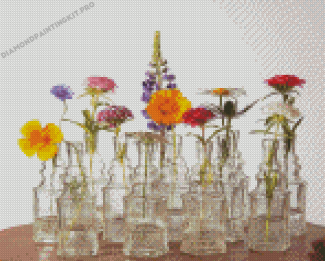 Vintage Flowering Bottle Diamond Paintings