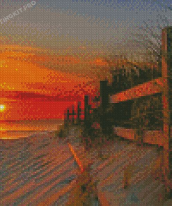 Virginia Beach Sunset Scene Diamond Painting